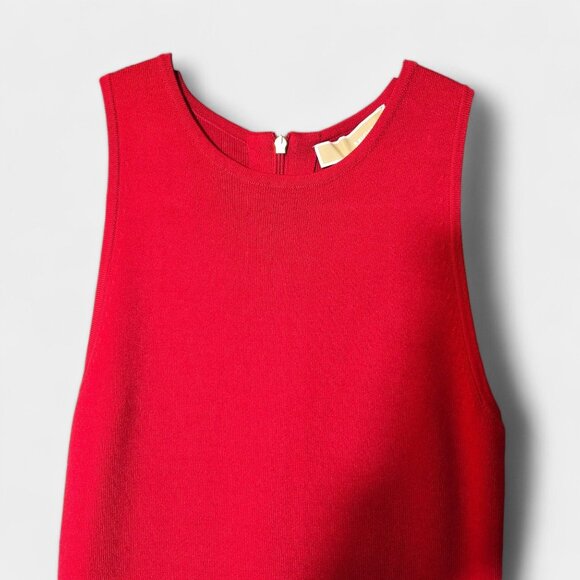 Michael Kors Rhinestone Trimmed Slit Bodycon Dress S Crimson Evening Holiday NWT - Picture 4 of 11